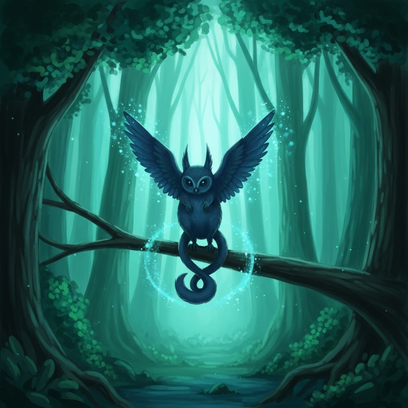Magical Forest Scene with Majestic Pokemon and Enchanted Creature
