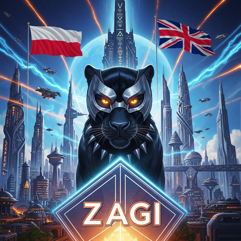 Zagi Movie Cover | Powerful Black Panther | Flags of Poland & Great Britain