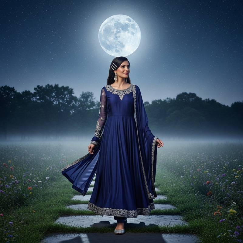 Women Walking Under the Moon: A Serene Night Women Walking Under the Moon: A Serene Night