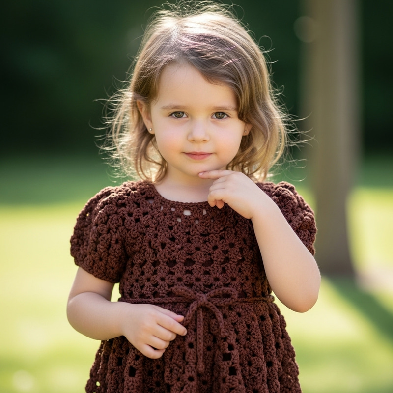 Nostalgic Innocence in Rich Brown Crochet Dress | Canon EOS 6D Mark II Portrait Photography Nostalgic Innocence in Rich Brown Crochet Dress | Canon EOS 6D Mark II Portrait Photography