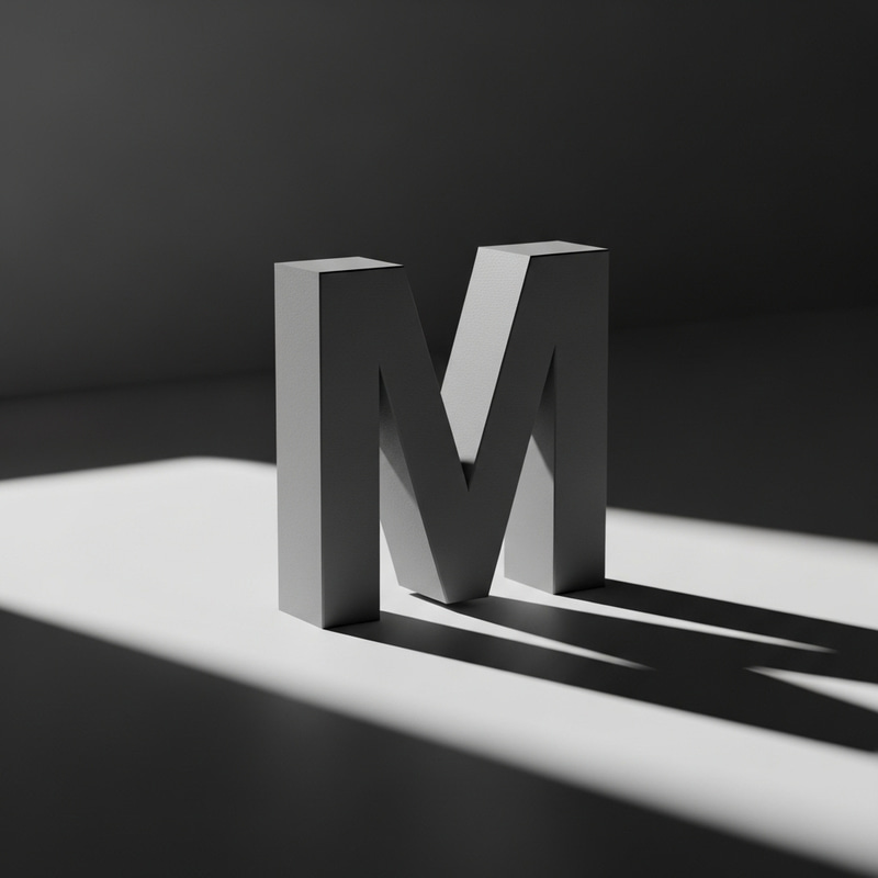 Shadowed Letter M Typography Design Shadowed Letter M Typography Design