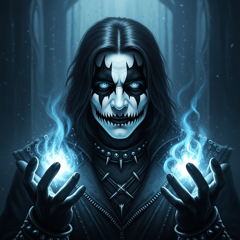 Ethereal Black Metal Face Paint Creature with Dream-like Powers Ethereal Black Metal Face Paint Creature with Dream-like Powers