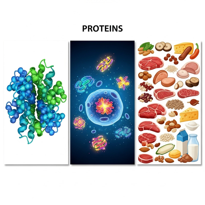 Protein Triptych: Structure, Function & Sources Protein Triptych: Structure, Function & Sources