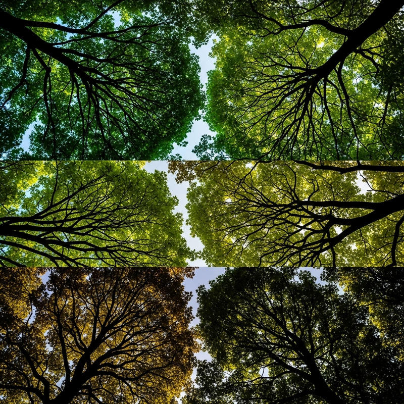 Abstract Treetops in Natural Hues | Artistic Forest Canopies