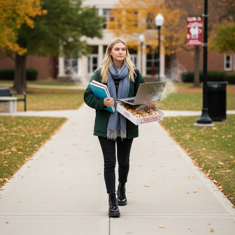 Blonde College Girl in Doc Martens: Autumn Campus Style Blonde College Girl in Doc Martens: Autumn Campus Style