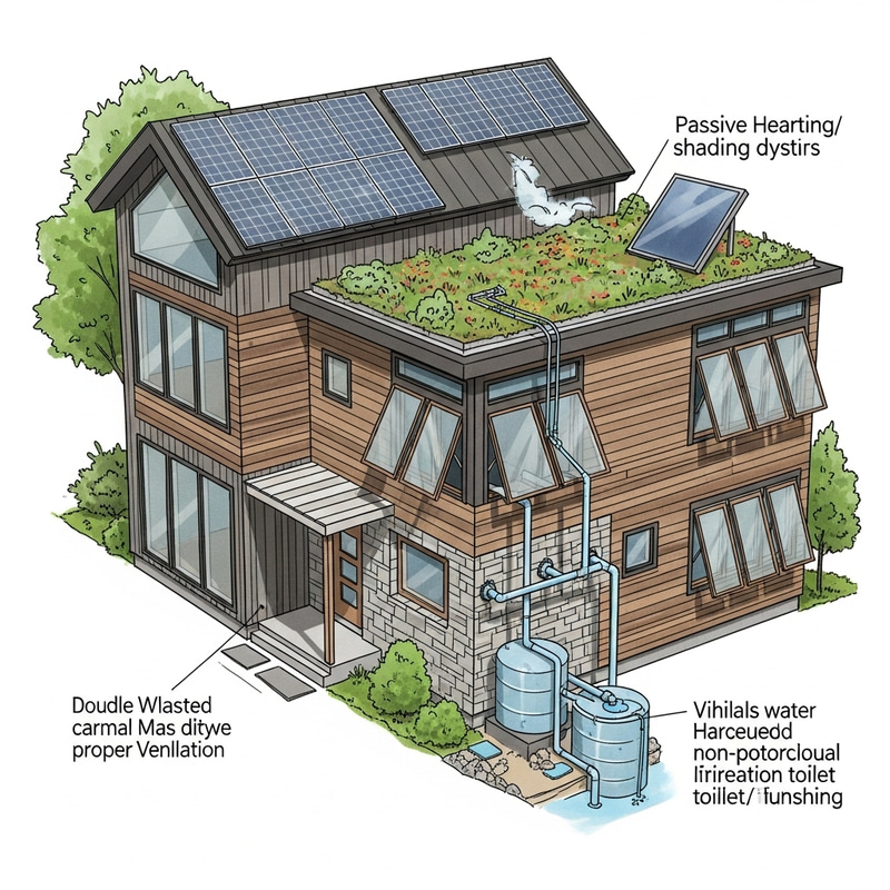 Eco-Friendly House Design with Solar Panels & Green Roof Eco-Friendly House Design with Solar Panels & Green Roof