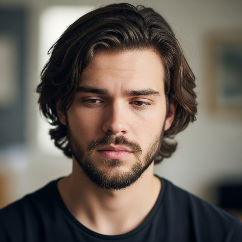 Unfaithful 18-Year-Old with Beard and Long Hair