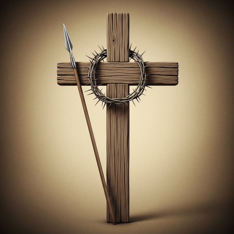 Historical Cross Symbol with Crown of Thorns Historical Cross Symbol with Crown of Thorns