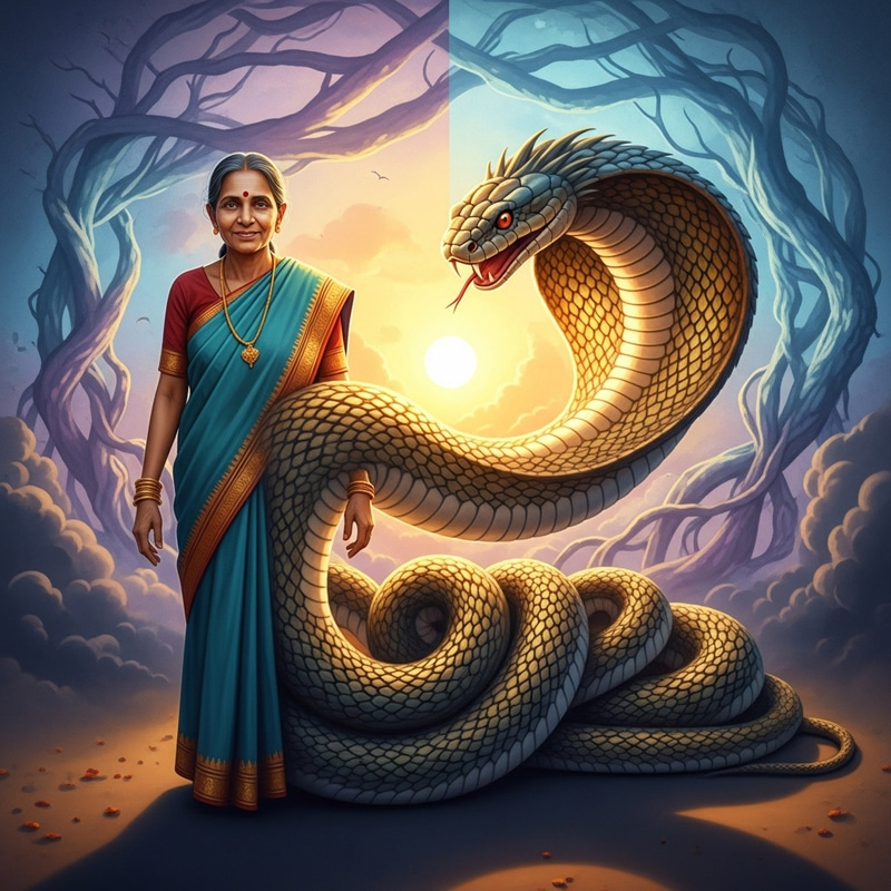 Enthralling Transformation: South Asian Woman to Majestic Serpent Enthralling Transformation: South Asian Woman to Majestic Serpent