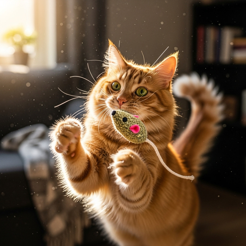 Funny Cat Playing with Dilda - Adorable Feline Enjoying Toy