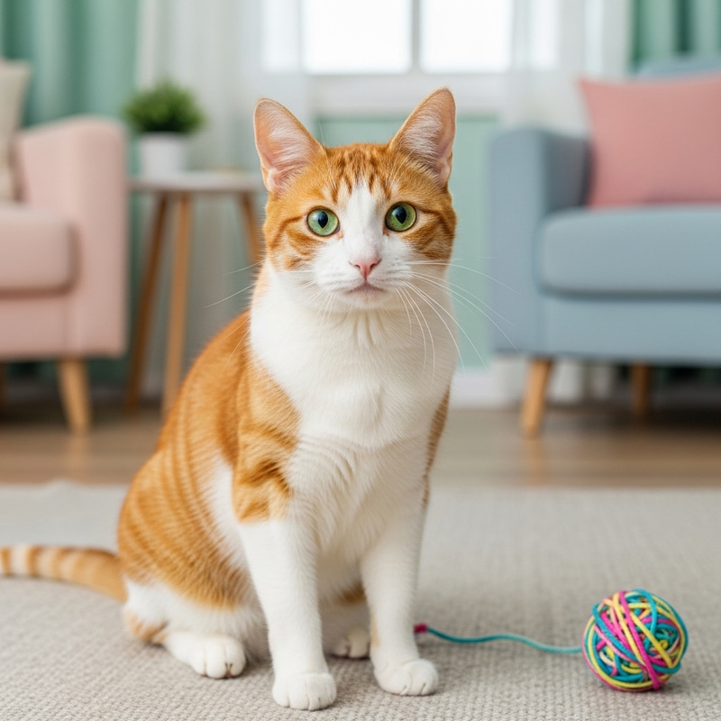 Adorable Orange and White Cat with Stunning Emerald Eyes