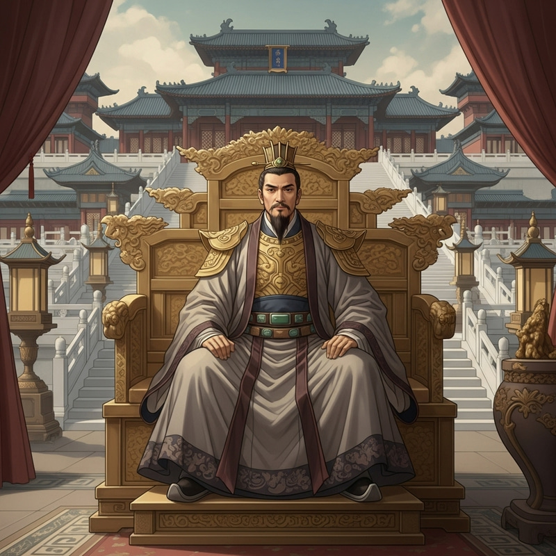 Song Dynasty King Seated in Royal Chinese Palace