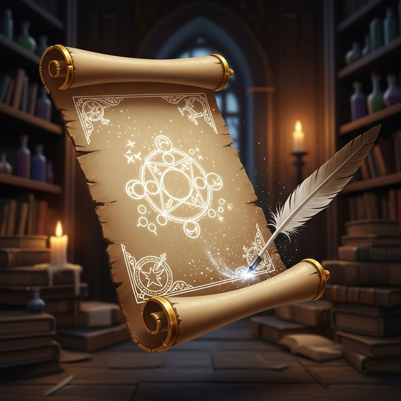 Enchanted Magic Scroll - Ancient Mysteries Unfurled