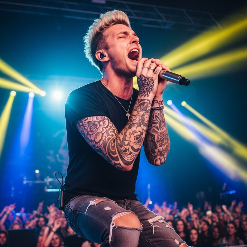 Justin Bieber: Passionate Performance on Concert Stage