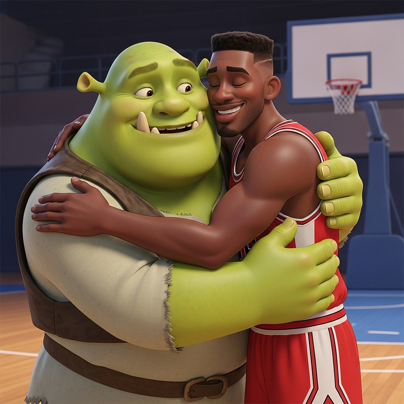 Shrek Hugs Stephen Curry - An Epic Moment Shrek Hugs Stephen Curry - An Epic Moment
