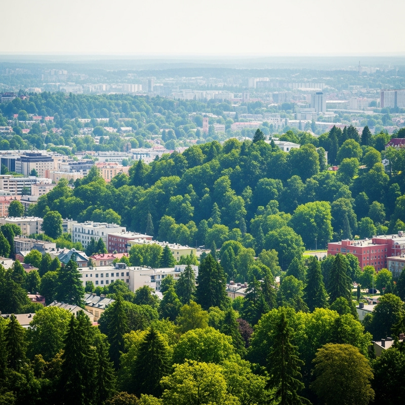 Forest City Enveloped in Lush Greenery | Impressionism Art Forest City Enveloped in Lush Greenery | Impressionism Art