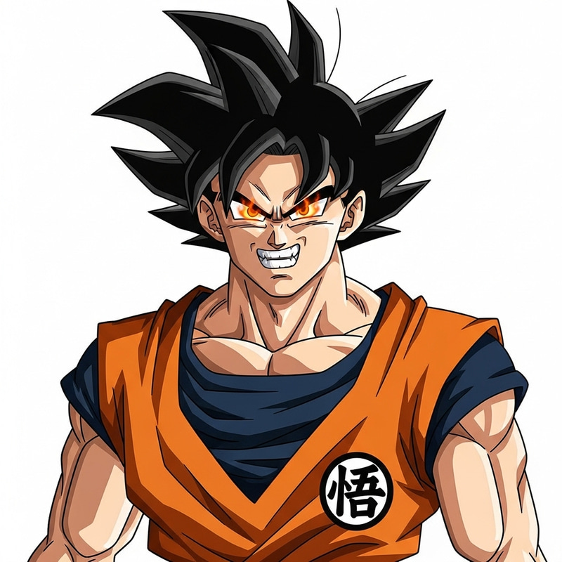 Muscular Anime Protagonist With Flamboyant Grillz - Goku Inspired Muscular Anime Protagonist With Flamboyant Grillz - Goku Inspired