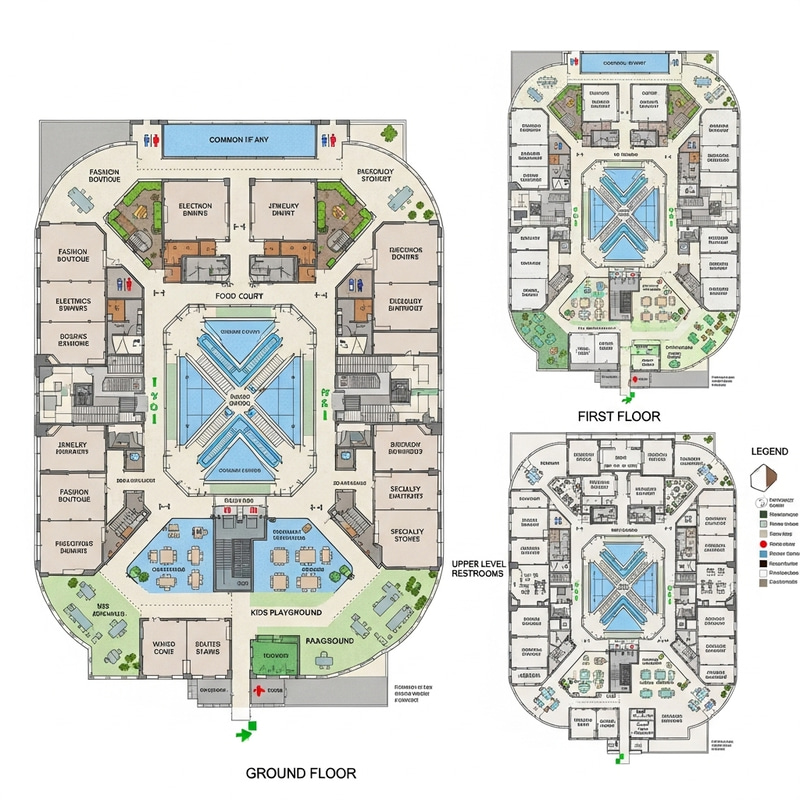 Detailed Modern Shopping Mall Floorplan Design Detailed Modern Shopping Mall Floorplan Design