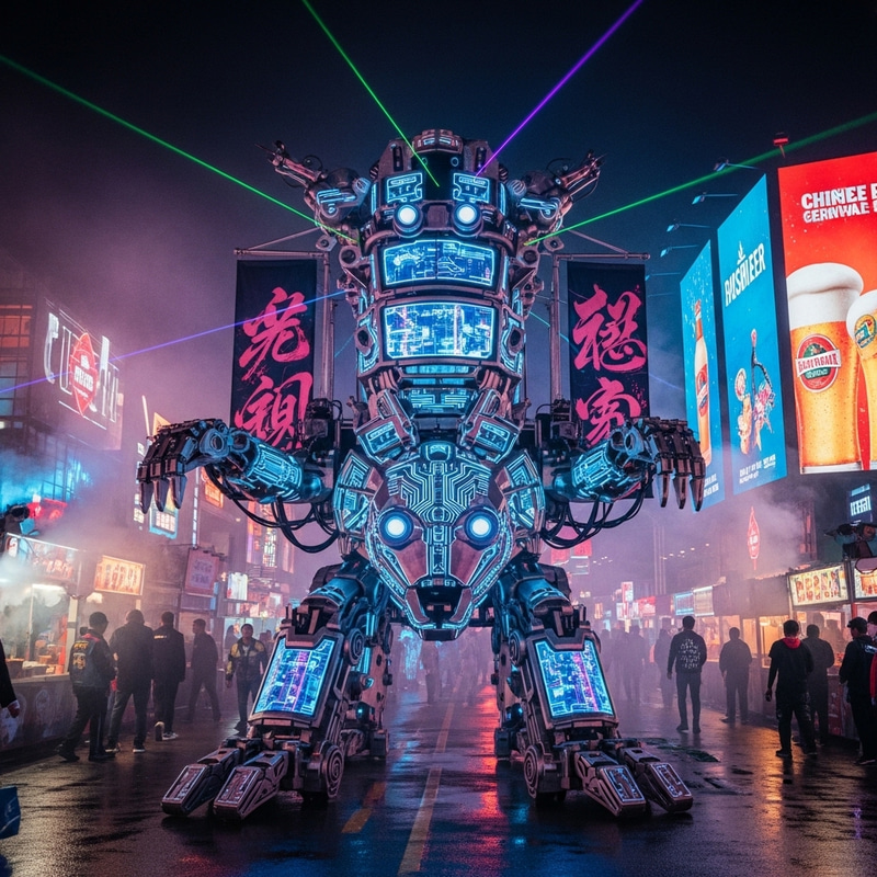 Chinese Beer Festival: Cyberpunk Mechanical Device Parade Chinese Beer Festival: Cyberpunk Mechanical Device Parade