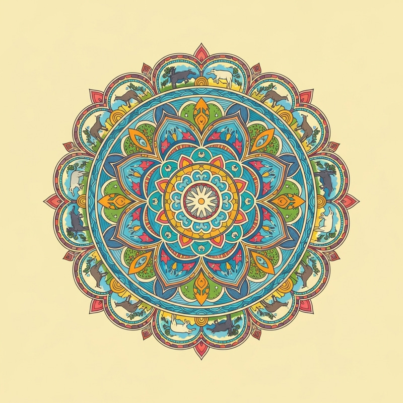 Holistic Life Mandala: A Beautiful Symbol of Nature's Harmony Holistic Life Mandala: A Beautiful Symbol of Nature's Harmony