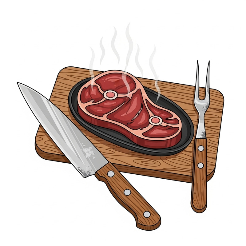 Meat Icon with Knife and Fork | Restaurant & Butcher Shop Meat Icon with Knife and Fork | Restaurant & Butcher Shop
