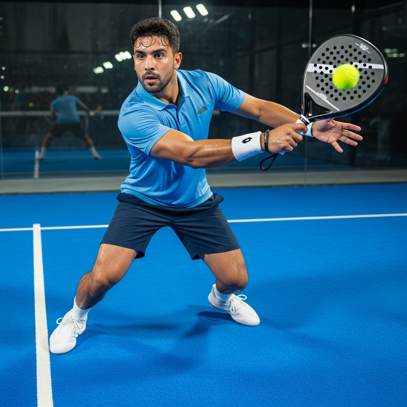Top Padel Player Showcasing Skills on Court Top Padel Player Showcasing Skills on Court