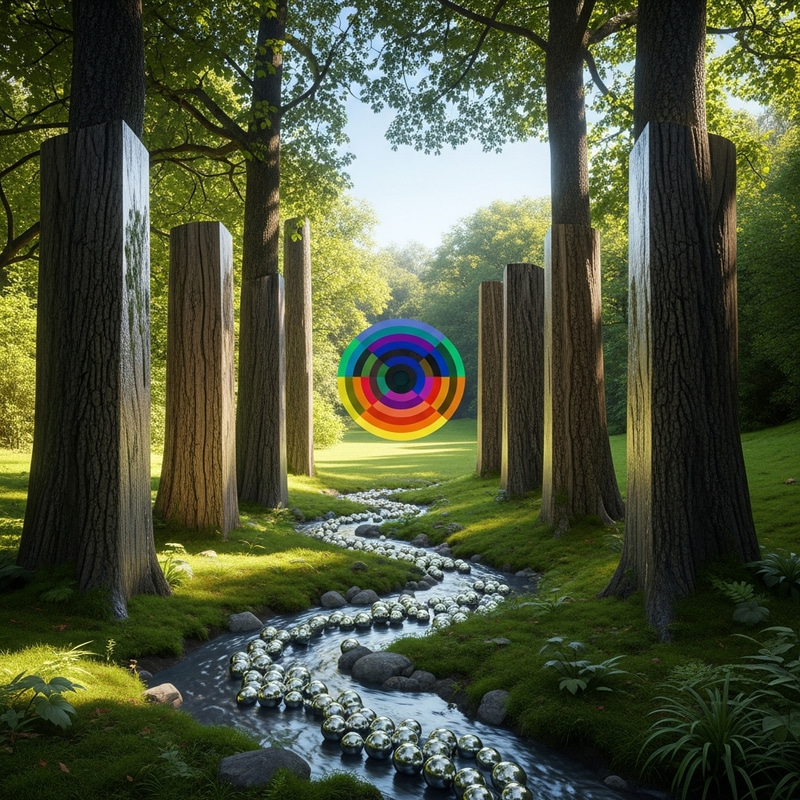 Surreal Nature Abstract in a Vibrant Forest Setting