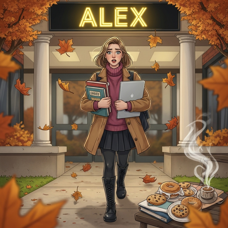 Smart College Girl with Cookies | Campus Spirit