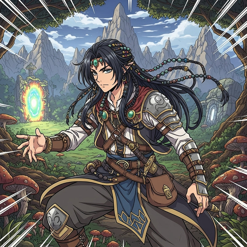 Fantasy DnD Anime Art: Young Man in Arabian Style Fantasy DnD Anime Art: Young Man in Arabian Style