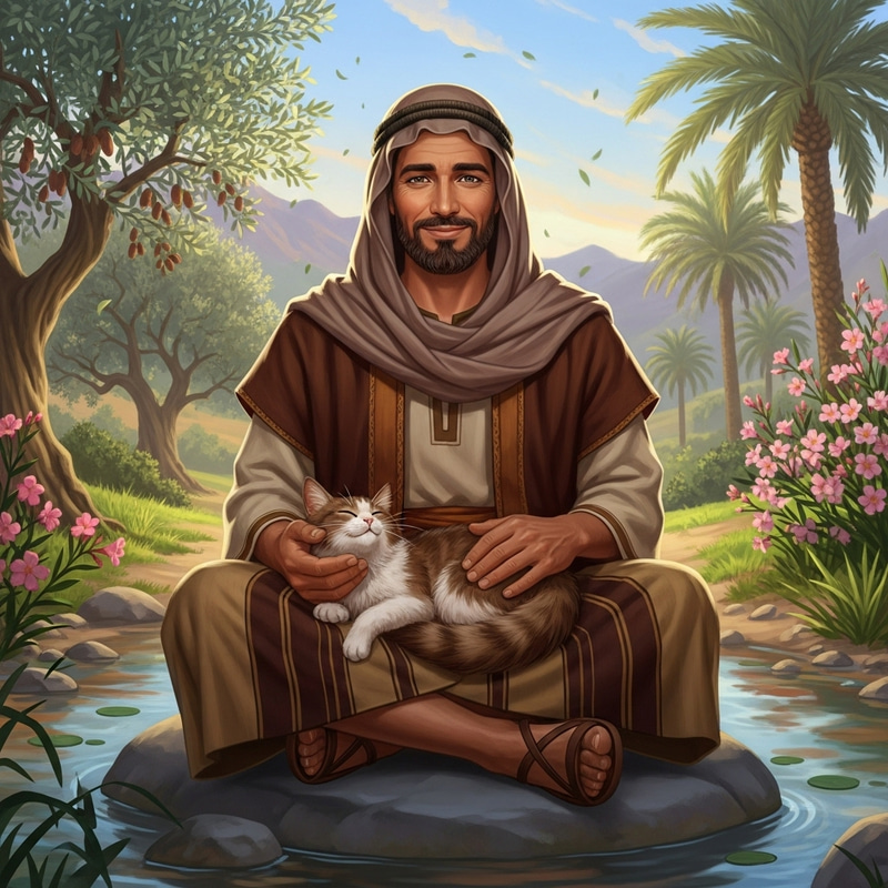 Jesus Christ and His Feline Companion