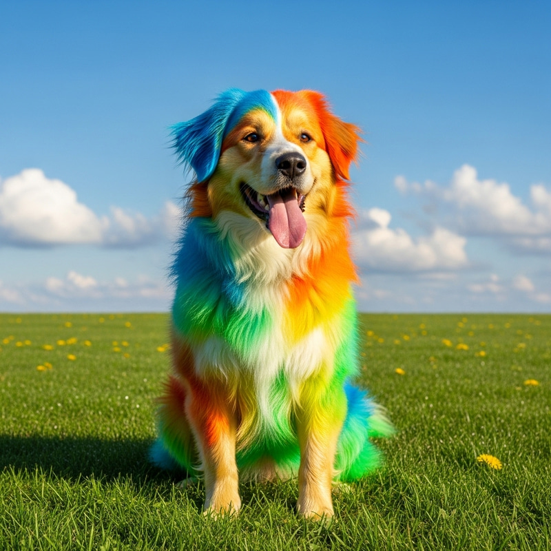 Vibrant Playful Dog on Green Lawn | Fetch-Ready Canine