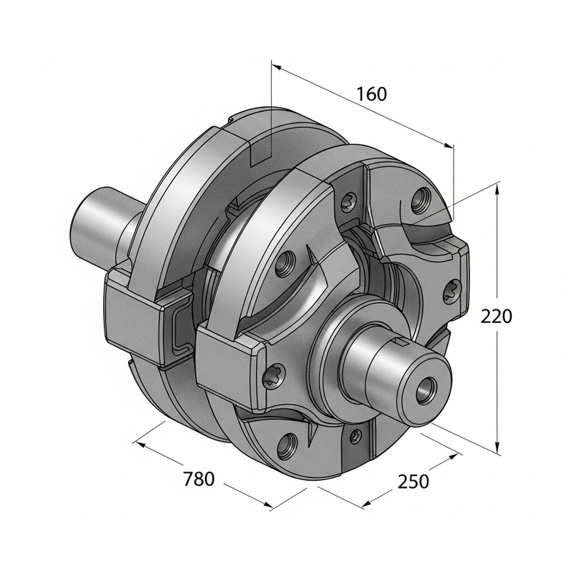 Coupling Curve: Detailed Illustration of Precise Mechanical Component