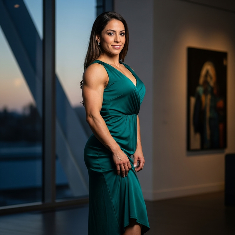 Realistic Young Woman in Dress - Full Body Portrait