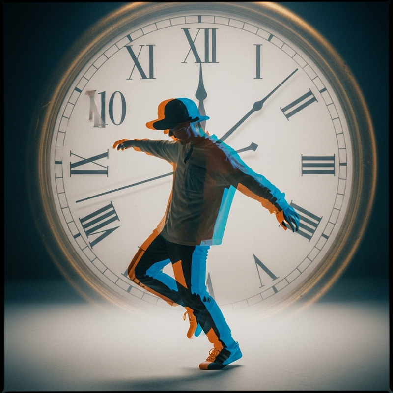 Surrealistic Time Warp: Frozen Dreamlike Moment with Ticking Clock Surrealistic Time Warp: Frozen Dreamlike Moment with Ticking Clock