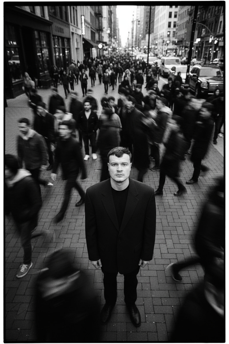 Cinematic Overhead Shot in Urban Setting