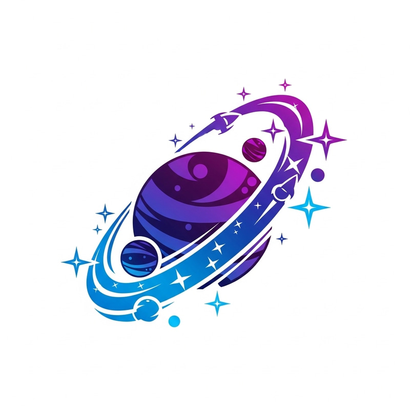 Sleek Cosmos Logo Design with Celestial Elements