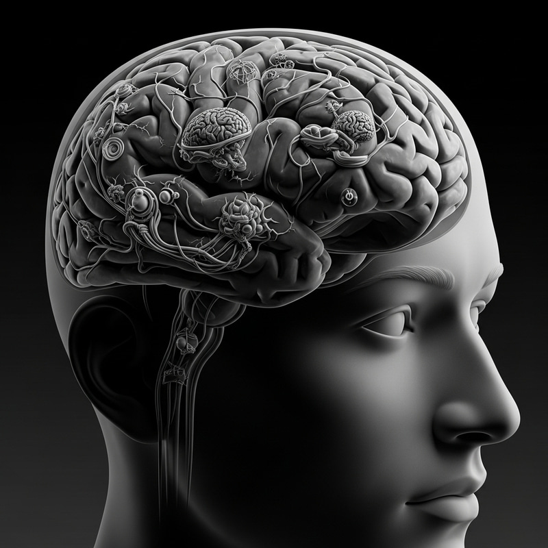 Surrealistic Monochrome Brain Art for Mental Health Surrealistic Monochrome Brain Art for Mental Health