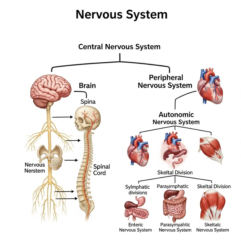 Human Nervous System Diagram: Components Overview Human Nervous System Diagram: Components Overview
