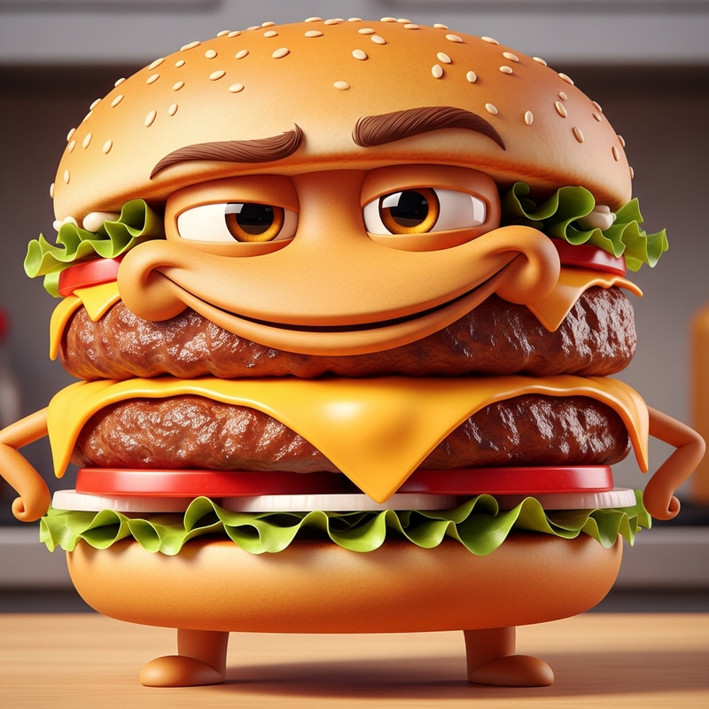 Confident Smirk Burger: Irresistible Delight