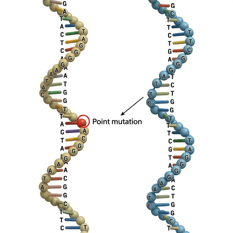 Simulation of Point Mutation | Detailed DNA Illustration