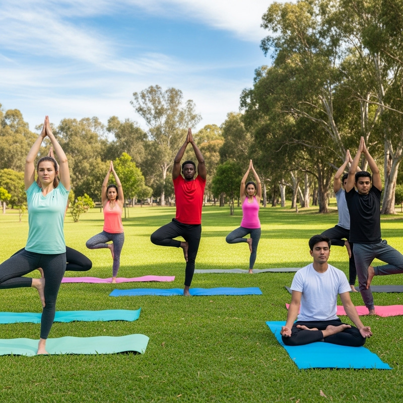 Peaceful Outdoor Yoga Session in Diversity Park Peaceful Outdoor Yoga Session in Diversity Park