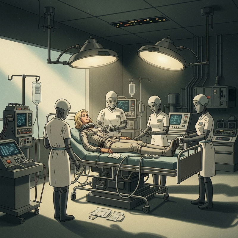 Retro Sci-Fi Hospital Scene - Inspired by The Black Hole Retro Sci-Fi Hospital Scene - Inspired by The Black Hole