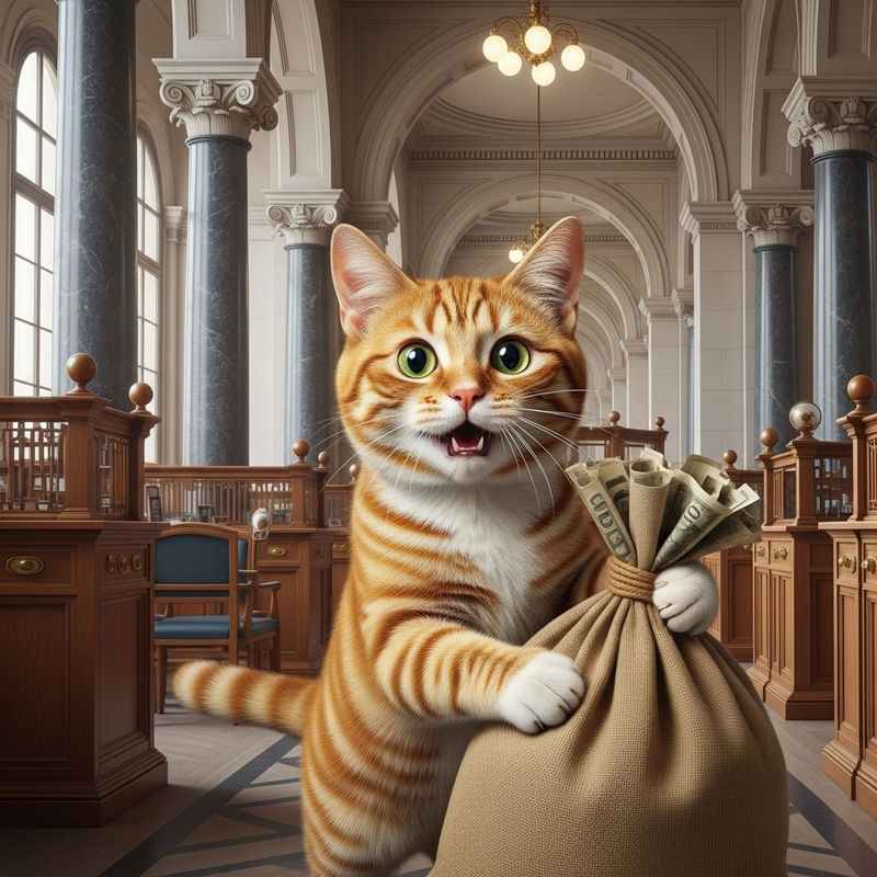 Cat Burglar: Feline Steals Cash from Bank Vault Cat Burglar: Feline Steals Cash from Bank Vault