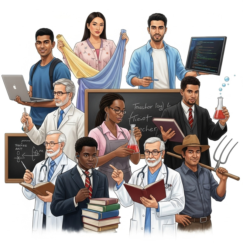 Diverse Occupational Group of 9 Professionals | Collaboration Scene Diverse Occupational Group of 9 Professionals | Collaboration Scene