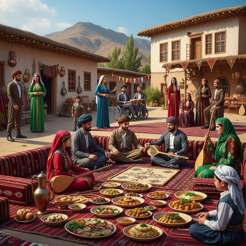 Explore Kurdish Culture: Traditional Life in Mountain Landscape