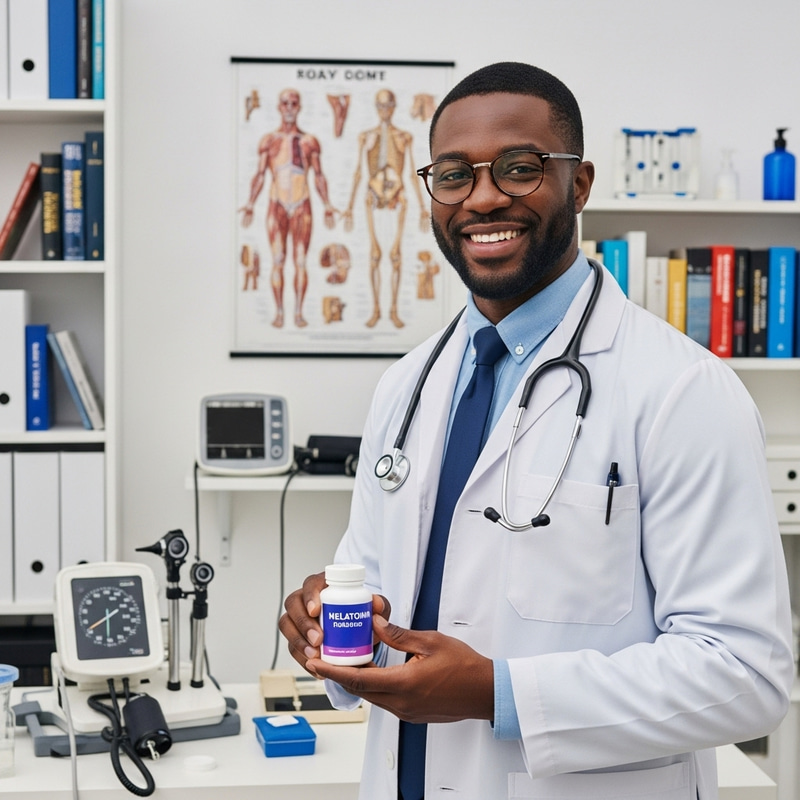 Smiling Doctor with Melatonin: Your Sleep Expert Smiling Doctor with Melatonin: Your Sleep Expert