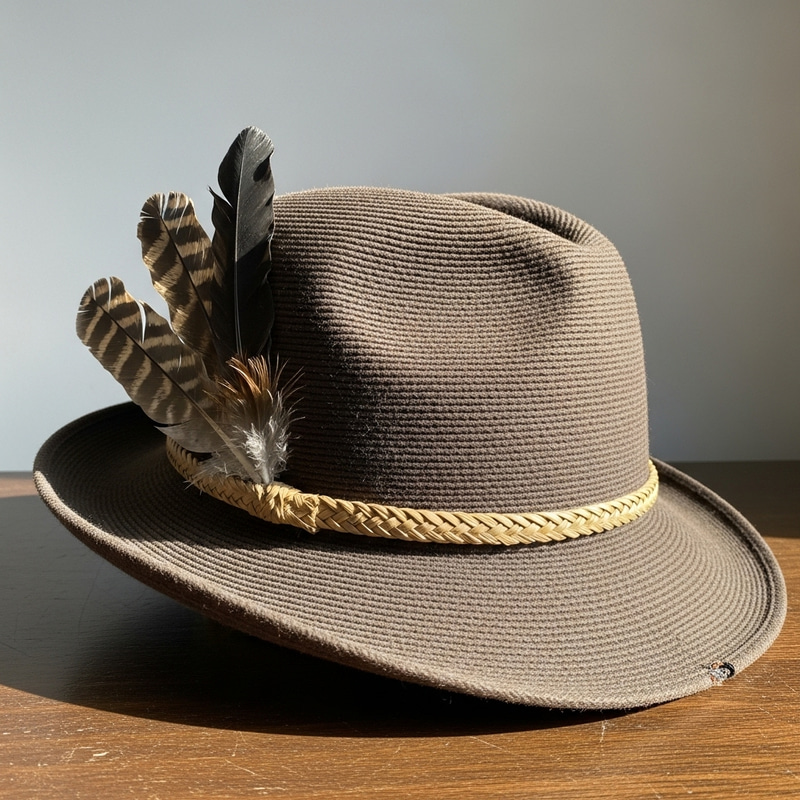 Traditional Brown Hat with Wide Brim | Handcrafted Details Traditional Brown Hat with Wide Brim | Handcrafted Details