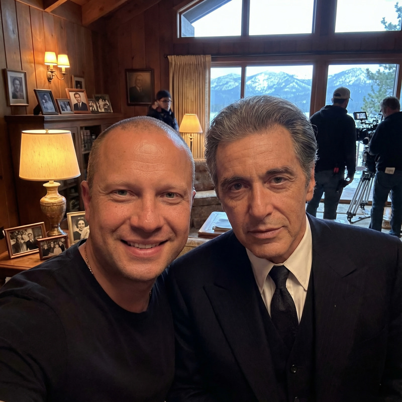 Candid Selfie with Michael Corleone on Film Set