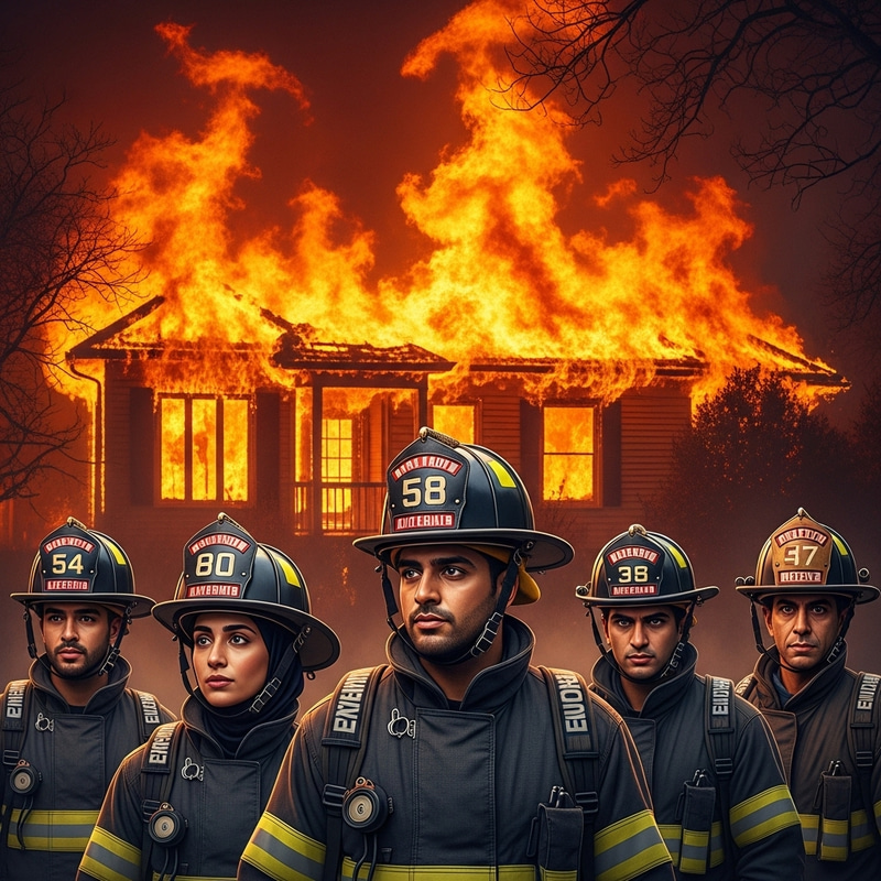 Burning House Fire: Brave Firefighters at Work | Website Name