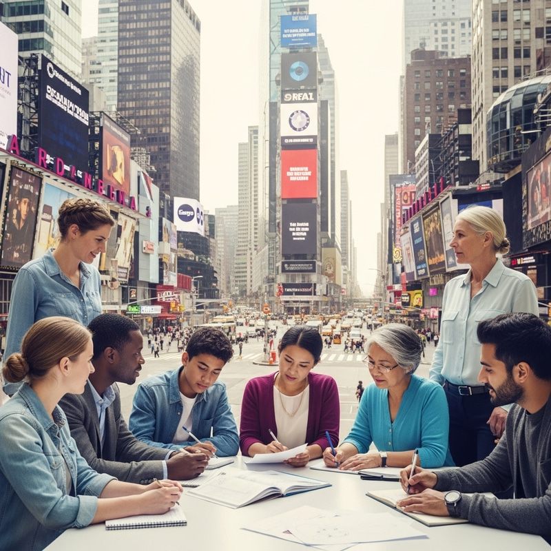 Collaboration in a Vibrant Cityscape